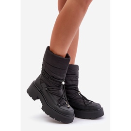 Bottes de neige noires pour femmes Seandriel sur plateforme et talon plat 1