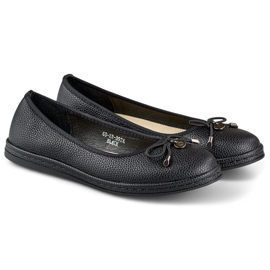 Ballerines noires confortables pour femmes avec nœud GD-XR392A-B le noir 4