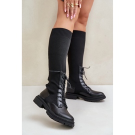 Bottes à enfiler Iranel noires avec tige chaussette 2