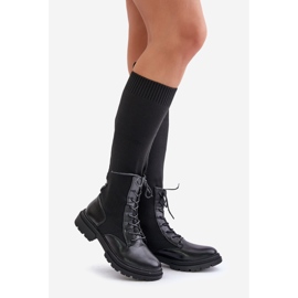 Bottes à enfiler Iranel noires avec tige chaussette le noir 1 Bottes à enfiler Iranel noires avec tige chaussette le noir 1
