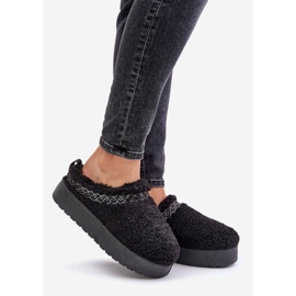 Bottes de neige à plateforme en peau de mouton Mesirra noires avec fourrure le noir 1