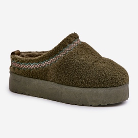 Bottes de neige à plateforme avec fourrure, type peau de mouton, vert foncé Mesirra 4