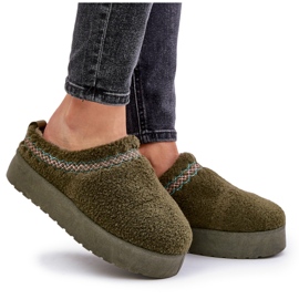 Bottes de neige à plateforme avec fourrure, type peau de mouton, vert foncé Mesirra 10