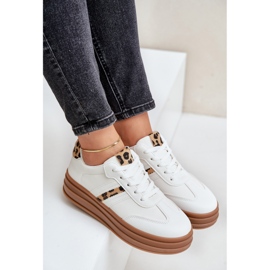 Baskets Plateforme Léopard Femme Blanches Dravinnia 2