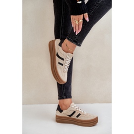 Zazoo N1176 Baskets en daim sur la plateforme, Beige 7