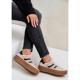 Zazoo N1176 Baskets en daim sur la plateforme, Beige 9