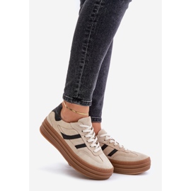 Zazoo N1176 Baskets en daim sur la plateforme, Beige 1