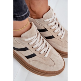 Zazoo N1176 Baskets en daim sur la plateforme, Beige 2