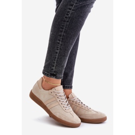 Zazoo N1068 Baskets basses en daim pour femme Beige 1