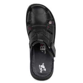 Chaussons cuir homme KAMPOL Polskie stogie 221KAM noir le noir 4