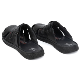Chaussons cuir homme KAMPOL Polskie stogie 221KAM noir le noir 3