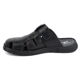 Chaussons cuir homme KAMPOL Polskie stogie 221KAM noir le noir 1