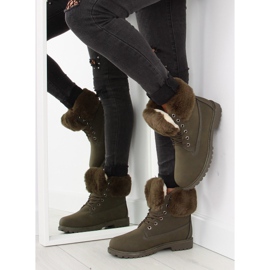 Bottes en bois vert chaud avec fourrure 6