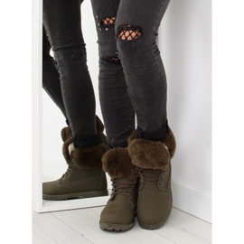 Bottes en bois vert chaud avec fourrure 4