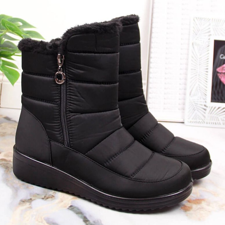 Bottes de neige isolées avec une fermeture éclair NEWS W EVE377A noir le noir 1 Bottes de neige isolées avec une fermeture éclair NEWS W EVE377A noir le noir 1