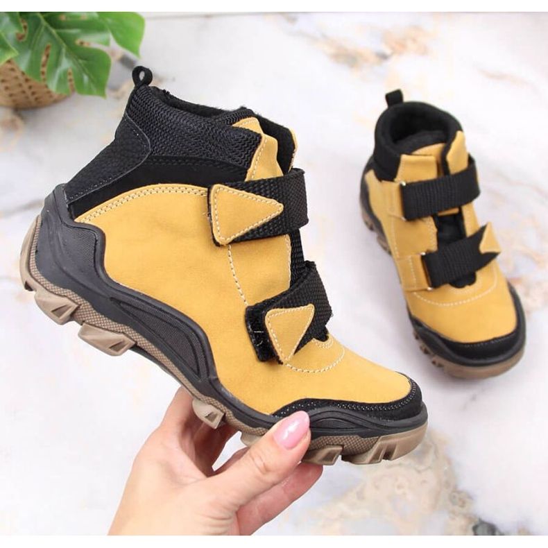 Kornecki Jr KOR6394E bottes isolées camel avec Velcro jaune 1