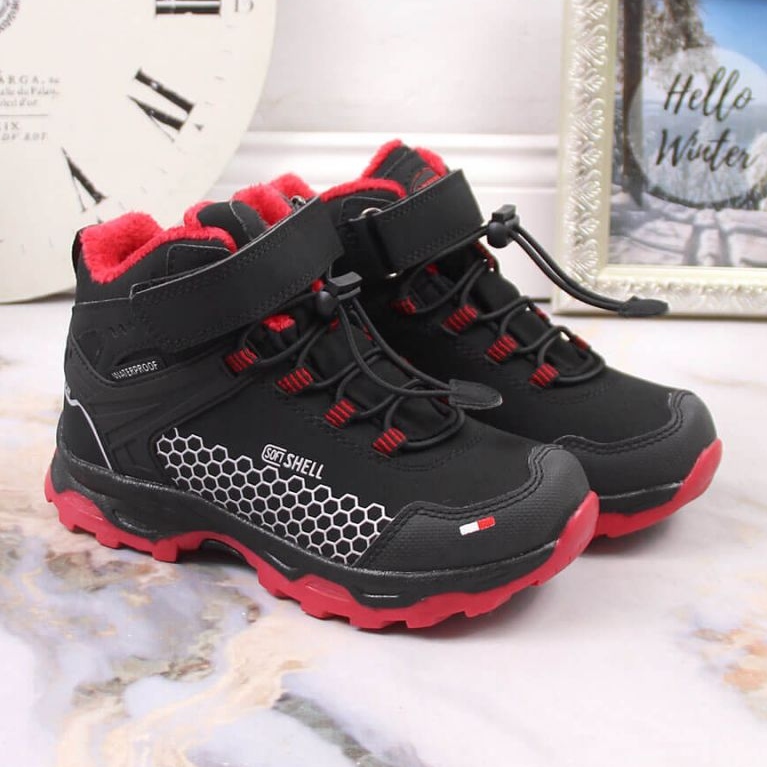 Bottes de neige imperméables à velcro American Club Jr.AM904B noir 1