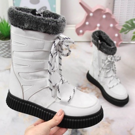 Bottes en fourrure Potocki Jr. WOL123B blanche 2