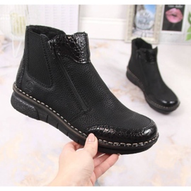 Bottes confortables avec fermetures éclair isolées Rieker W RKR555 le noir 1