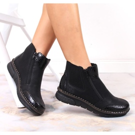 Bottes confortables avec fermetures éclair isolées Rieker W RKR555 le noir 2