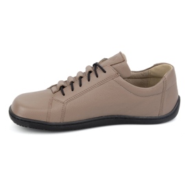 Olivier Chaussures minimalistes en cuir pieds nus pour femmes 1242 beige foncé 1