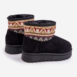 Bottes de neige à enfiler pour enfant à motif, doublées de fourrure, noir Mirirae le noir 2