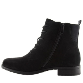 Bottines à lacets en daim noires le noir 3