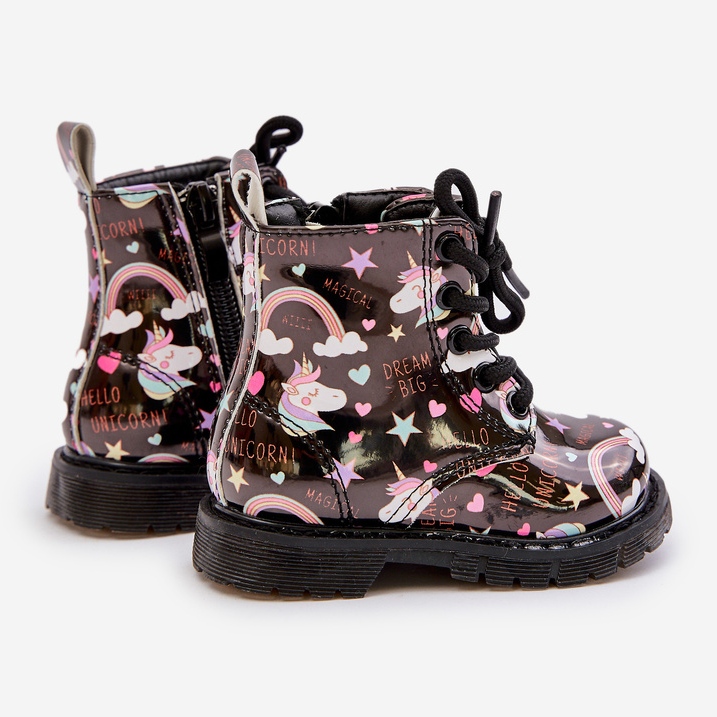 Bottes Isolées Pour Enfants Avec Fermeture Éclair Licornes Noir Tiptop le noir 2