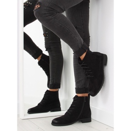 Bottines à lacets en daim noires le noir 5