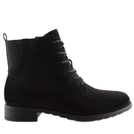 Bottines à lacets en daim noires le noir 6