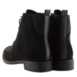 Bottines à lacets en daim noires le noir 8