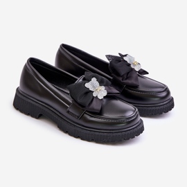 Vinceza Mocassins Fille En Cuir Écologique Avec Noeud, Noir Avallesa le noir 1