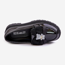 Vinceza Mocassins Fille En Cuir Écologique Laqué Avec Noeud, Noir Avallesa le noir 2