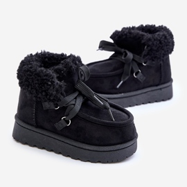 Bottes de neige enfant Adelane noires isolées avec fourrure 1