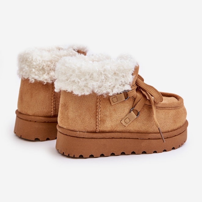 Bottes de Neige Enfant Isolées avec Fourrure Camel Adelane brun 2