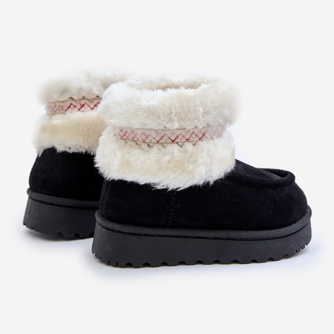 Bottes de neige enfant avec fourrure et motif, Noir Melefia 2