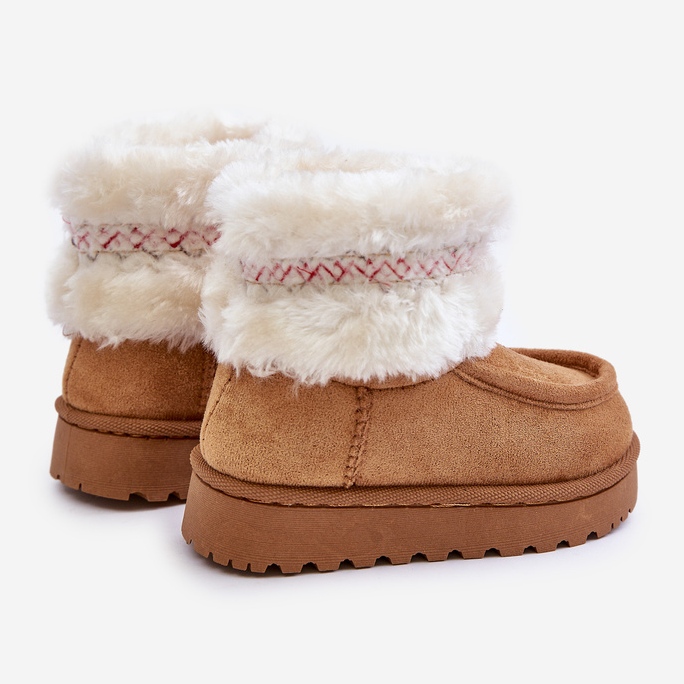 Bottines de neige enfant avec fourrure et motif Camel Melefia beige 2