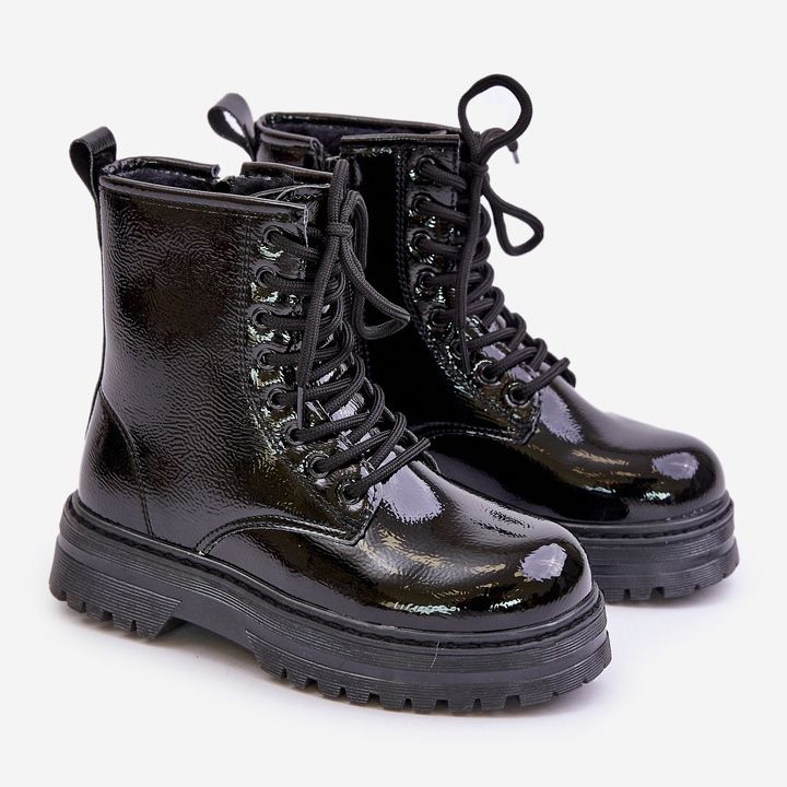 Bottes Vernies Isolantes Fille Avec Fermeture Éclair Noir Novita 1