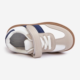Baskets Velcro Enfant Blanc et Bleu Tromella blanche 2