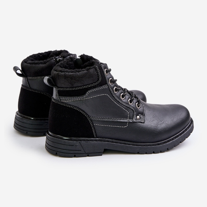 Trappeurs isolés pour hommes en cuir écologique, noir Venredia le noir 1 Trappeurs isolés pour hommes en cuir écologique, noir Venredia le noir 1