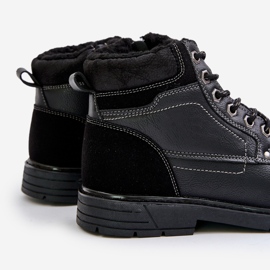 Trappeurs isolés pour hommes en cuir écologique, noir Venredia 2