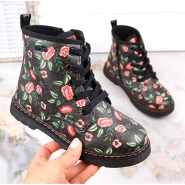 Bottes chaudes Big Star Jr INT1884 fleurs le noir 1
