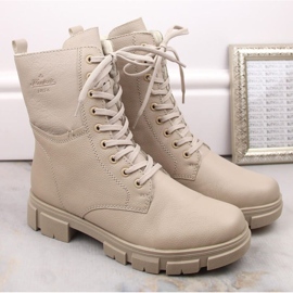 Bottes en cuir isolées confortables Rieker W RKR613, beige 2