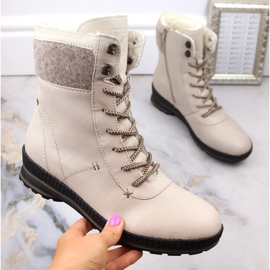 Bottes en cuir isolées confortables Rieker W RKR614, beige 2