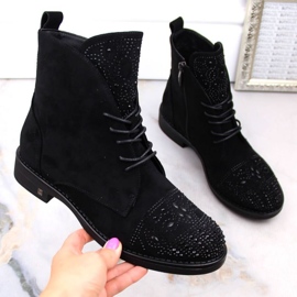 Bottines avec zircons Potocki W WOL176 noir le noir 2