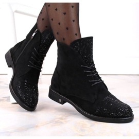 Bottines avec zircons Potocki W WOL176 noir le noir 3