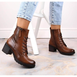Bottines à talons hauts et plateforme Potocki W WOL177B camel brun 3