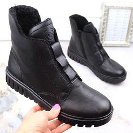 Bottes en cuir isolées confortables Rieker W RKR619 noir le noir 1