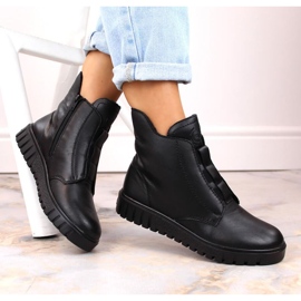 Bottes en cuir isolées confortables Rieker W RKR619 noir le noir 2