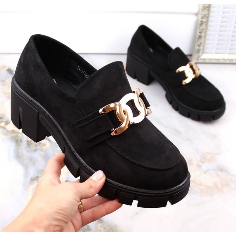 Vinceza W JAN250 mocassins à talons hauts en daim, noir le noir 1